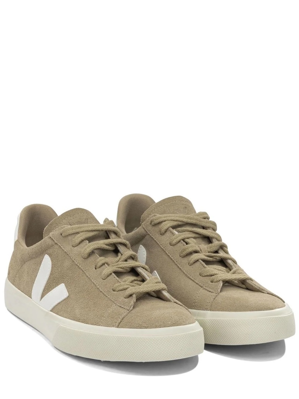 Veja Campo Suede Low-Top Sneakers in Dune (Tan) and White